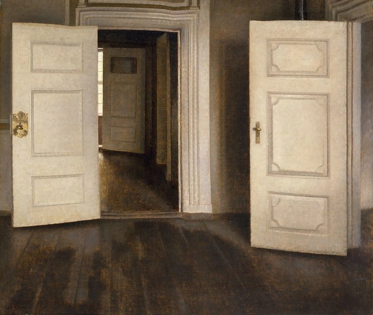 Vilhelm Hammershøi - Porte bianche, porte aperte, 1905, Collezione Davids, Copenaghen